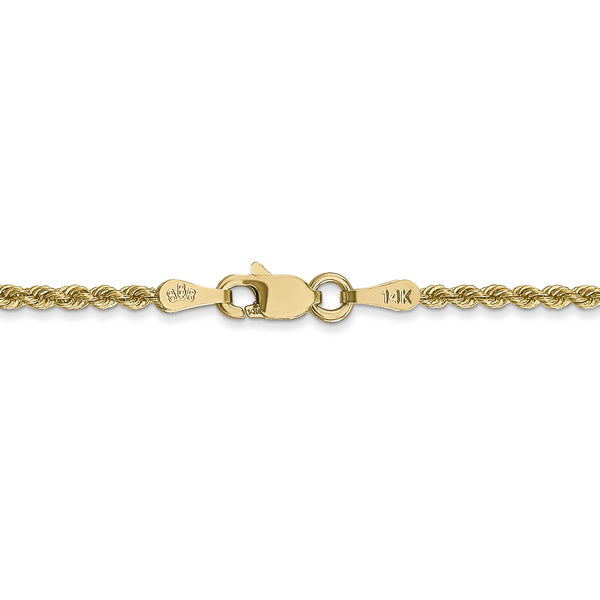 14k Semi-Solid Gold Rope Chain 1.5mm