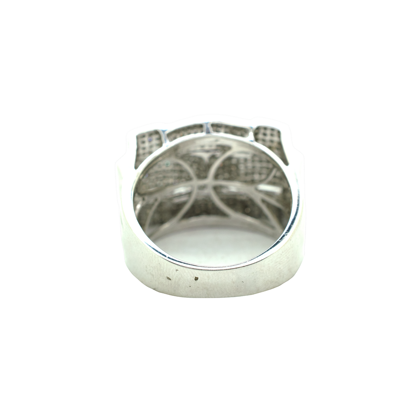 14k White Gold Diamond Rectangle Ring 2.28