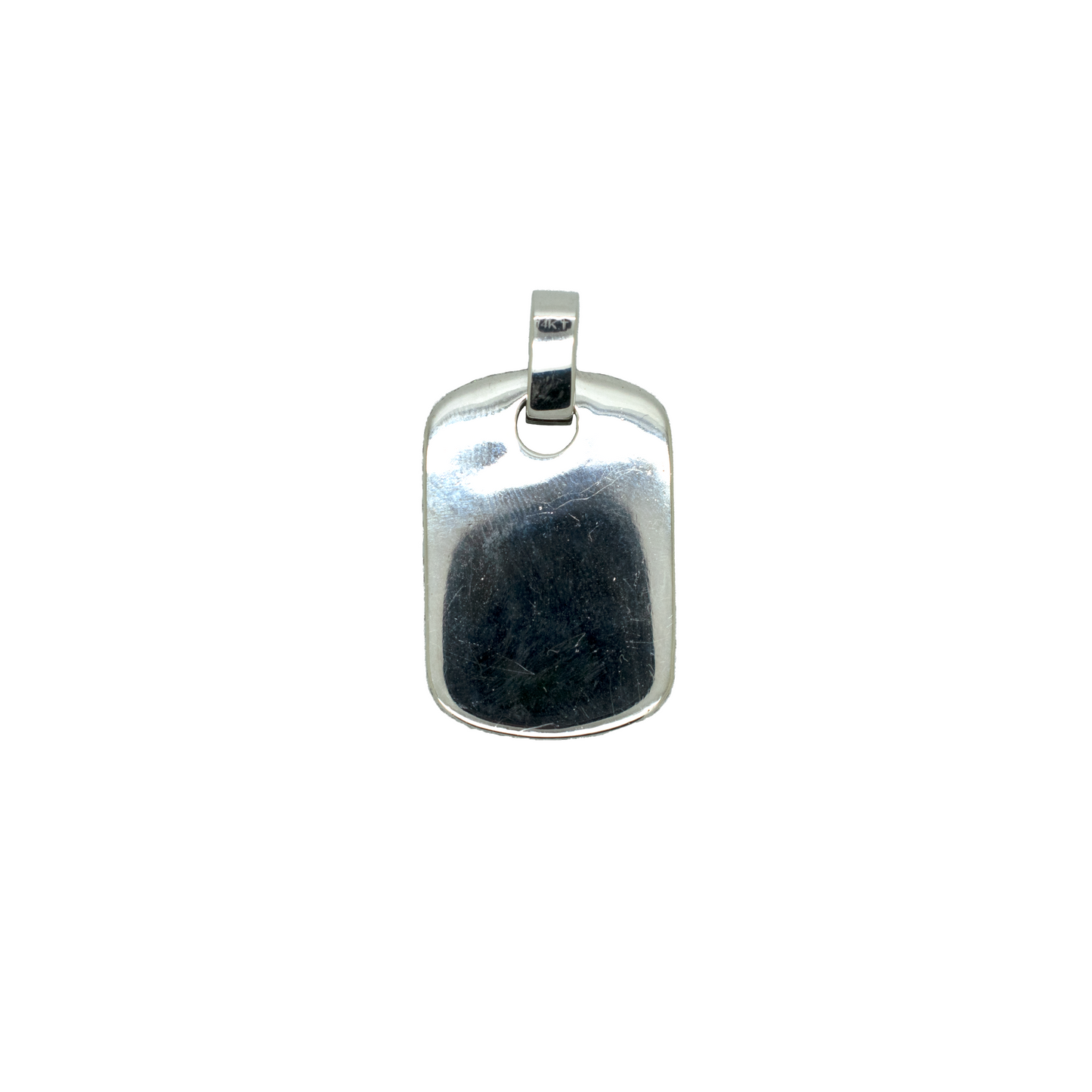14k White Gold Diamond Dog Tag 4.23ct