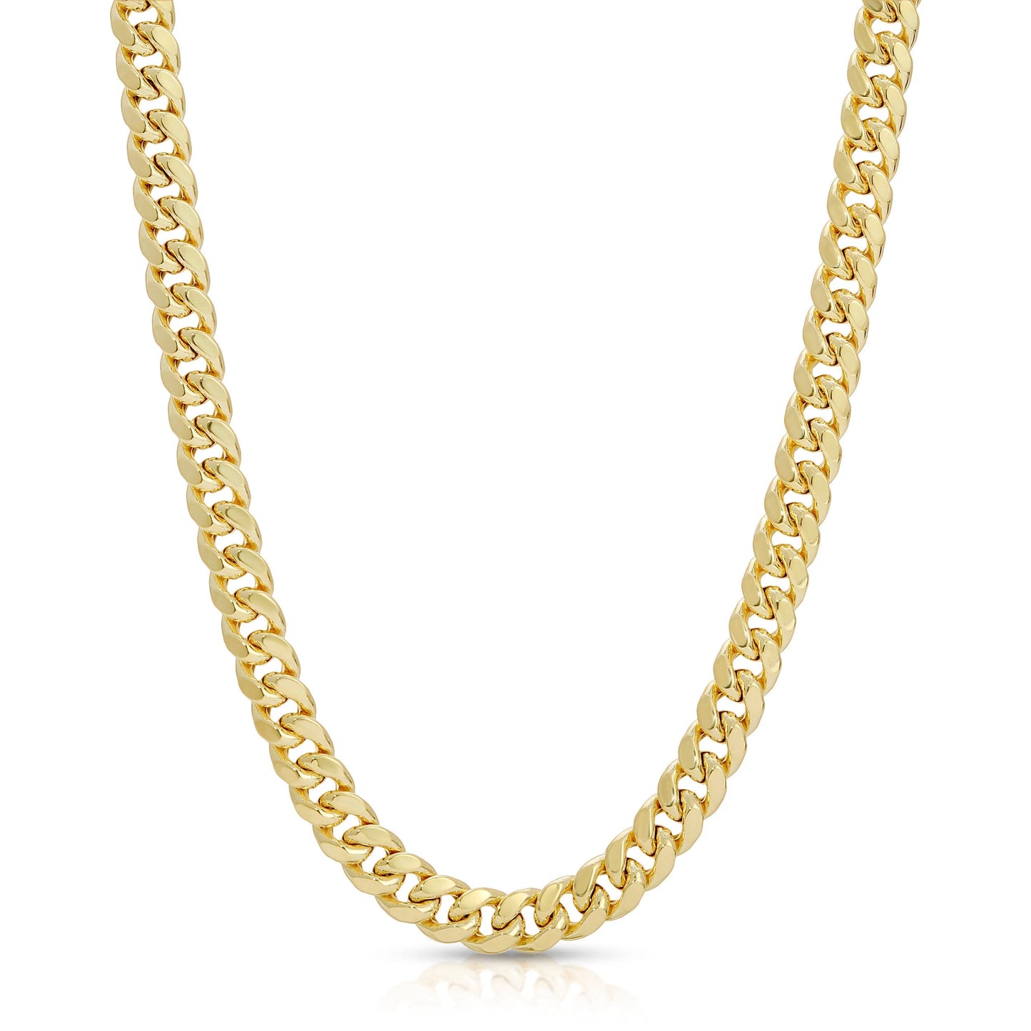 10k Semi-Solid Miami Cuban Chain 7.6mm (Box Lock)