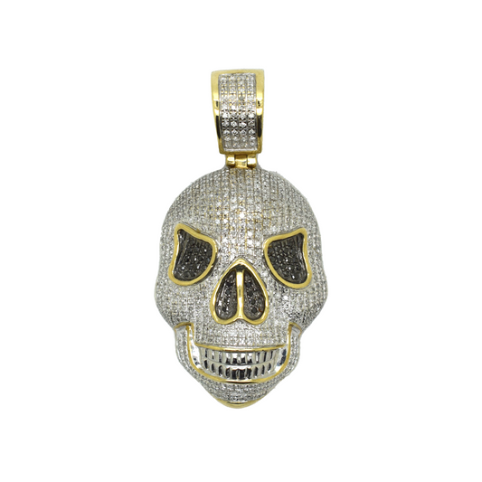 10k Gold Diamond Skull Pendent 1.42ct