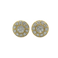14k Gold Diamond Cluster Flat Circle Earrings 0.75ct
