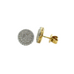 14k Gold Diamond Cluster Flat Circle Earrings 1.29ct
