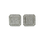 14k Gold Diamond Cluster Rounded Square Earrings 1.35ct