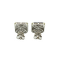 14k Gold Diamond Cluster Rounded Square Earrings 1.35ct