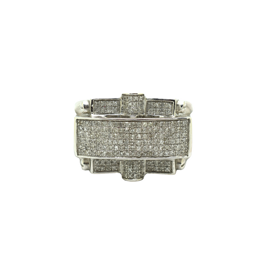 14k Gold Diamond Cluster Square Ring 1.38ct