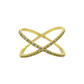 14k Gold Diamond Criss Cross Ring 0.58ct