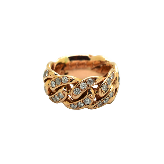 14k Gold Diamond Cuban Ring 2.1ct