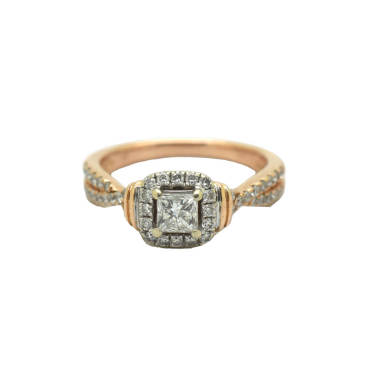 14k Gold Diamond Engagement Ring 0.82ct