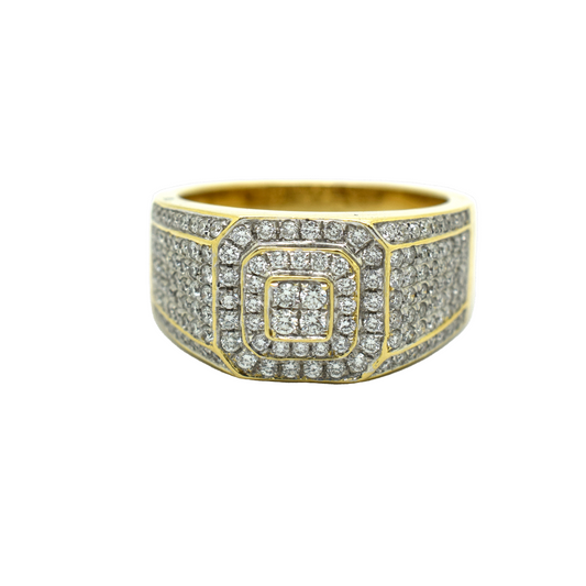 14k Gold Diamond Layered Square Ring 2.52ct