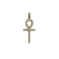 14k Gold Diamond Ankh Pendant 1.6ct