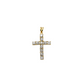 14k Gold Illusion Set Diamond Cross Pendant 0.55ct