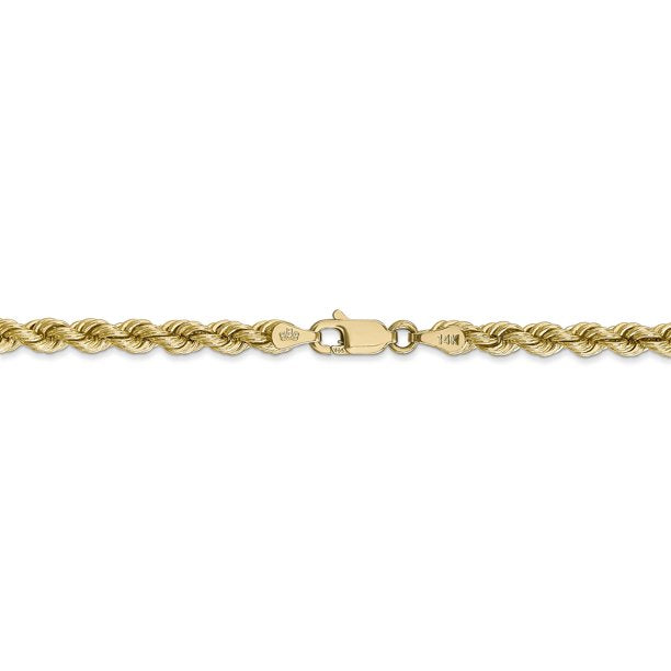 14k Solid Rope Chain 4mm