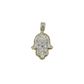 14k Gold Baguette Hamsa Hand 1.06ct