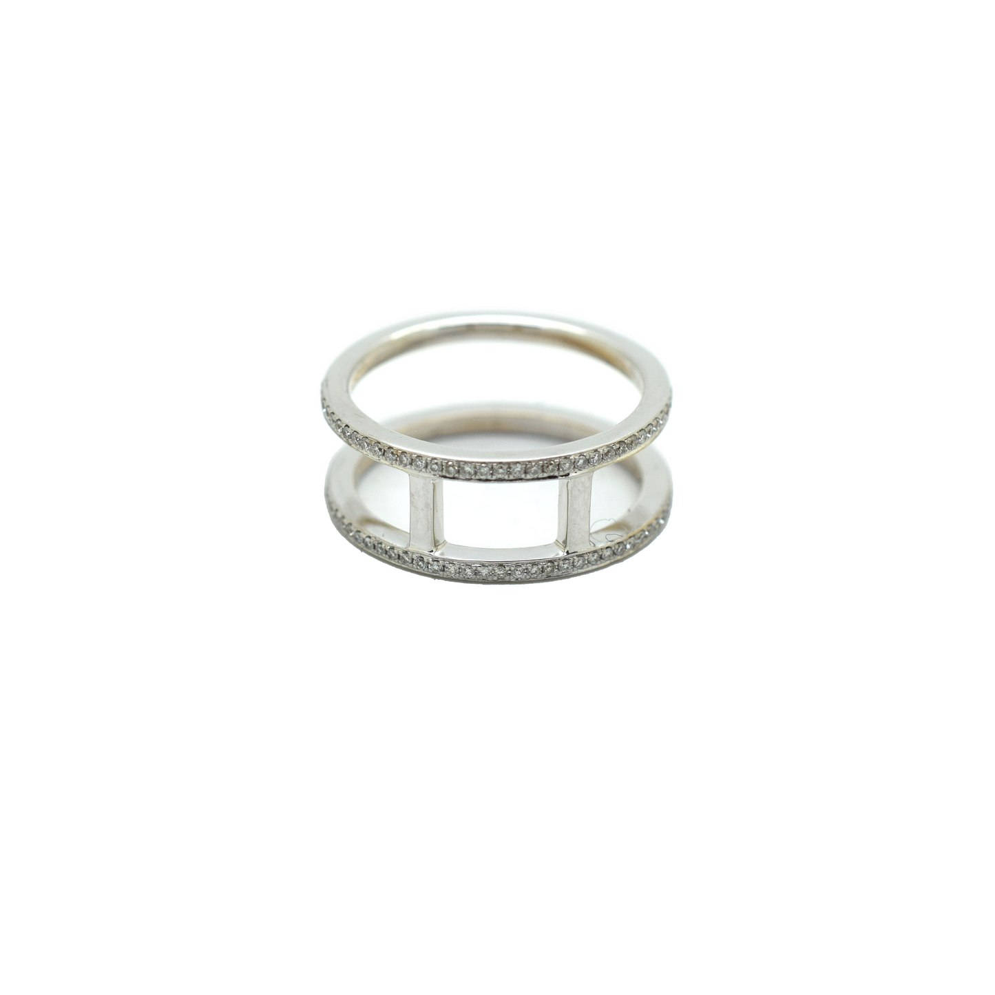 18k Gold Diamond Open Double Band Ring 0.72ct