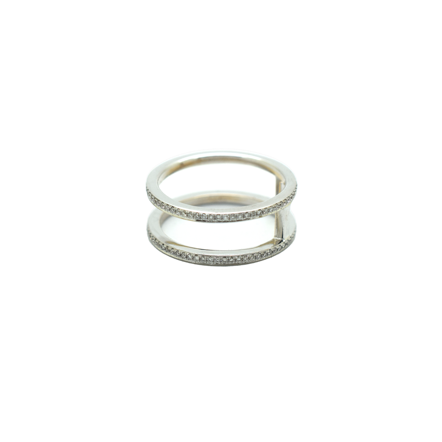 18k Gold Diamond Open Double Band Ring 0.72ct