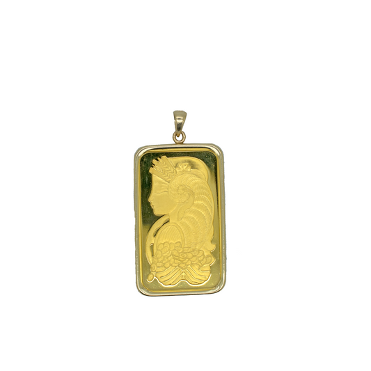 24k Gold Pamp 31.1g with 14k Border
