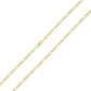 10k Gold Figaro Chain 2.5mm Crab Lock
