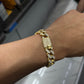 14k Gold Solid Cubic Zirconia Cuban Bracelet 11.2mm