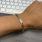10k Hollow Cubic Zirconia Lock Cuban Bracelet 6.3mm