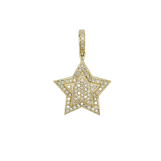 14k Gold Diamond Star Pendant 1.82ct