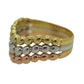 14k Tri-Gold Moon-cut Ring